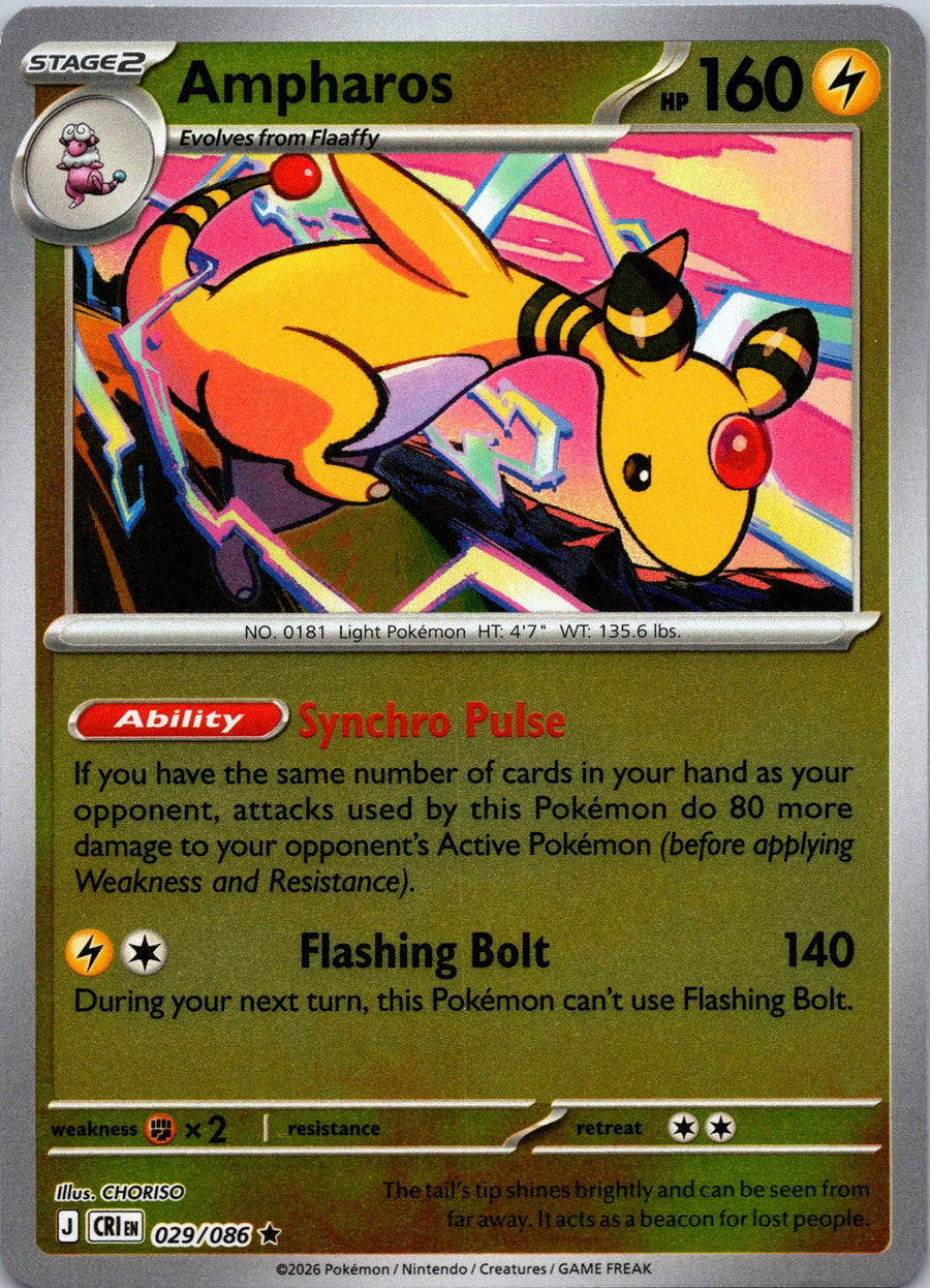Ampharos - 029/086 | Near Mint / English / Reverse Holofoil